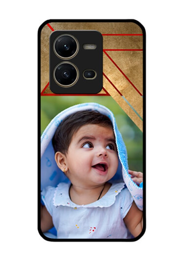 Vivo V25 5G Personalized Glass Phone Case - Gradient Abstract Texture Design