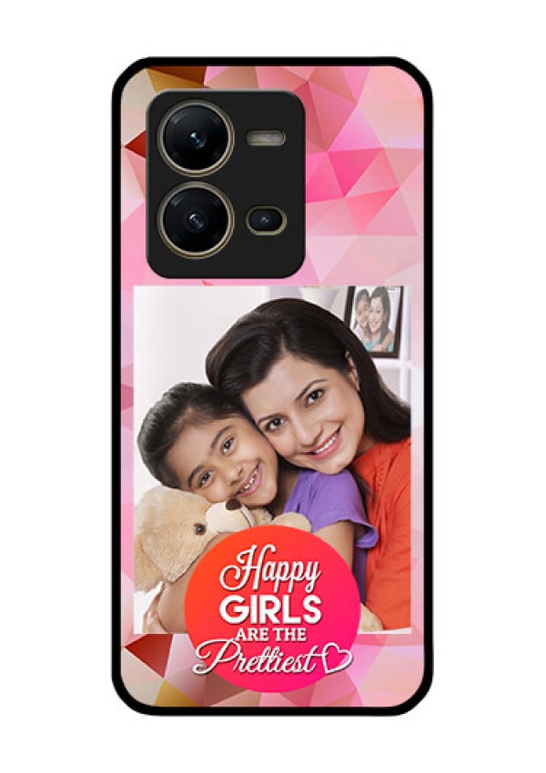 Vivo V25 5G Photo Printing on Glass Case - Abstract Triangle Design
