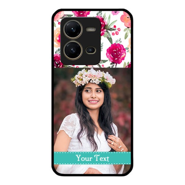 Vivo V25 5G Custom Glass Phone Case - Watercolor Floral Design Vivo V25 5G Custom Glass Phone Case - Watercolor Floral Design
