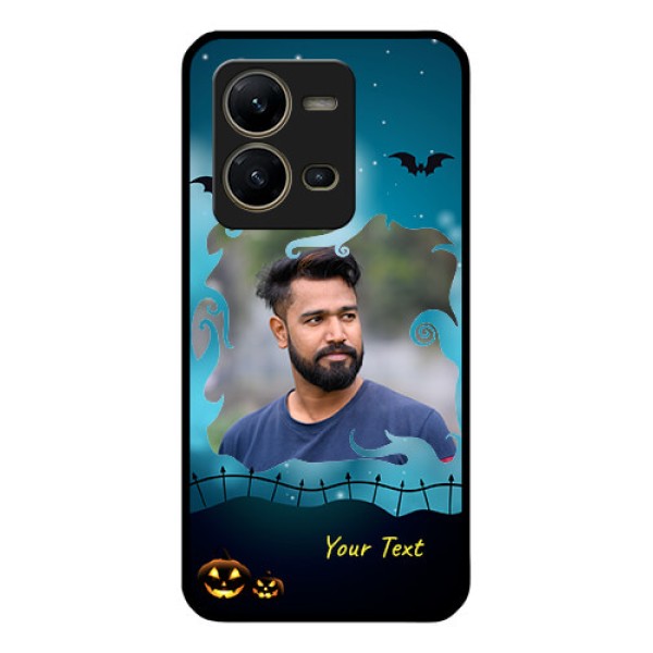 Vivo V25 5G Custom Glass Phone Case - Halloween frame design