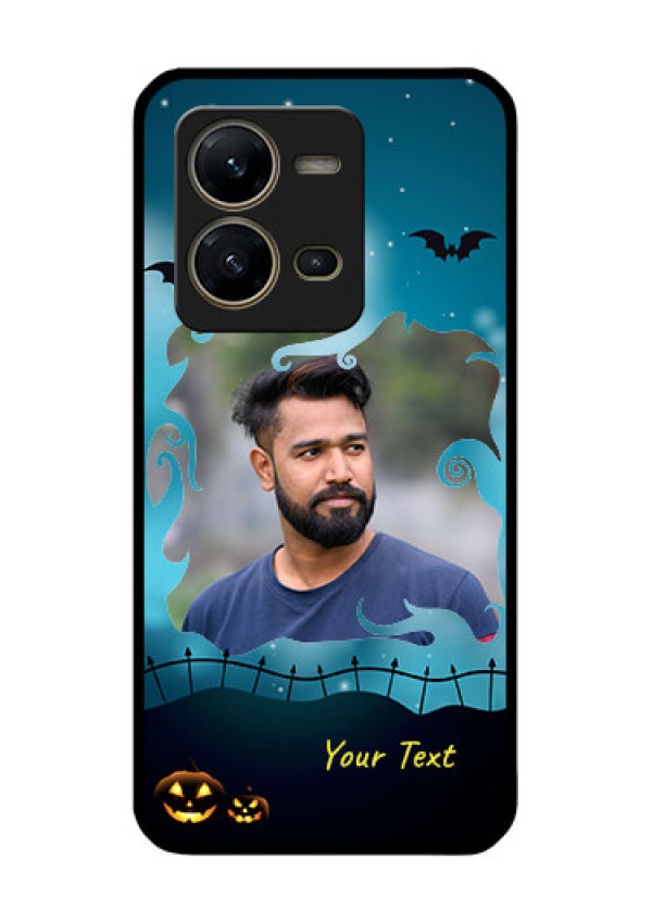Vivo V25 5G Custom Glass Phone Case - Halloween frame design