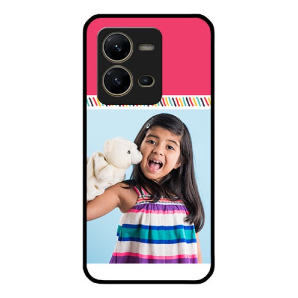 Vivo V25 5G Personalized Glass Phone Case - Line art design