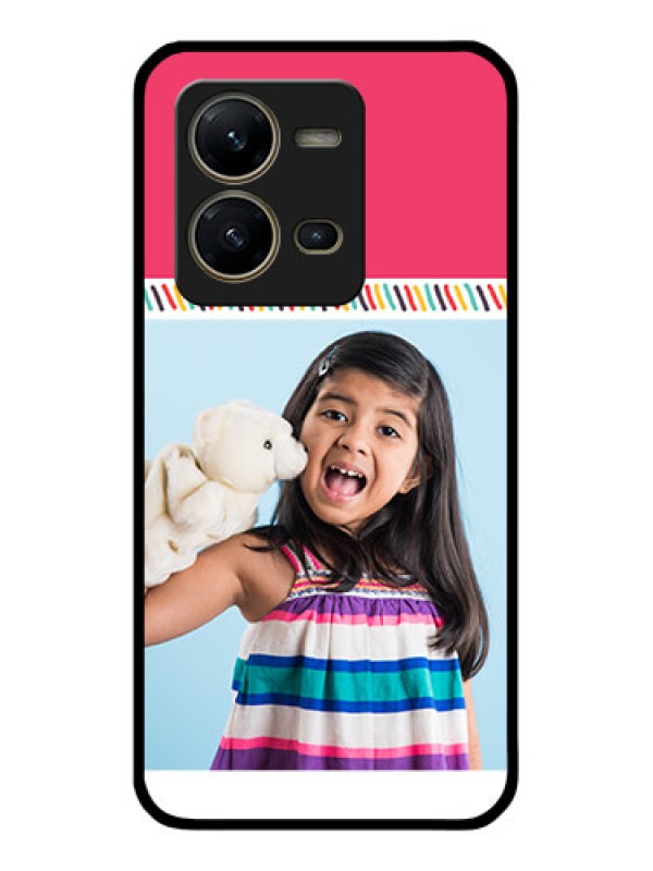 Custom Vivo V25 5G Personalized Glass Phone Case - Line art design