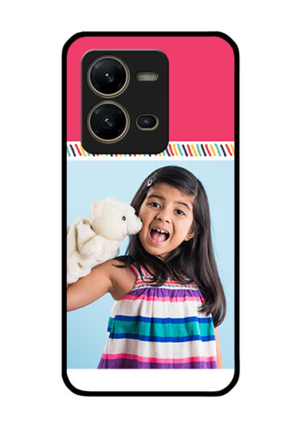 Vivo V25 5G Personalized Glass Phone Case - Line art design