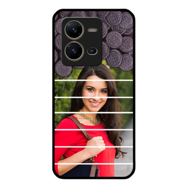 Vivo V25 5G Custom Glass Phone Case - with Oreo Biscuit Design