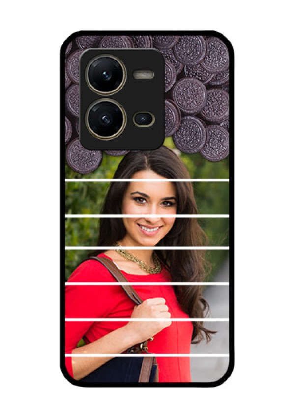 Vivo V25 5G Custom Glass Phone Case - with Oreo Biscuit Design