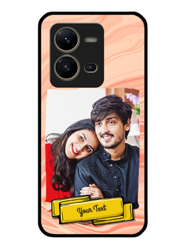 Custom Vivo V25 5G Personalized Glass Phone Case - Marble Texture Design