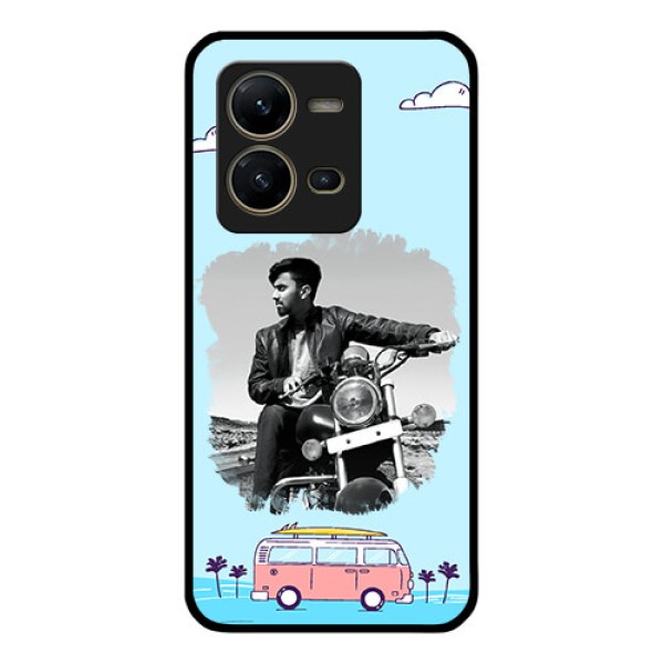 Vivo V25 5G Photo Printing on Glass Case - Travel & Adventure Design