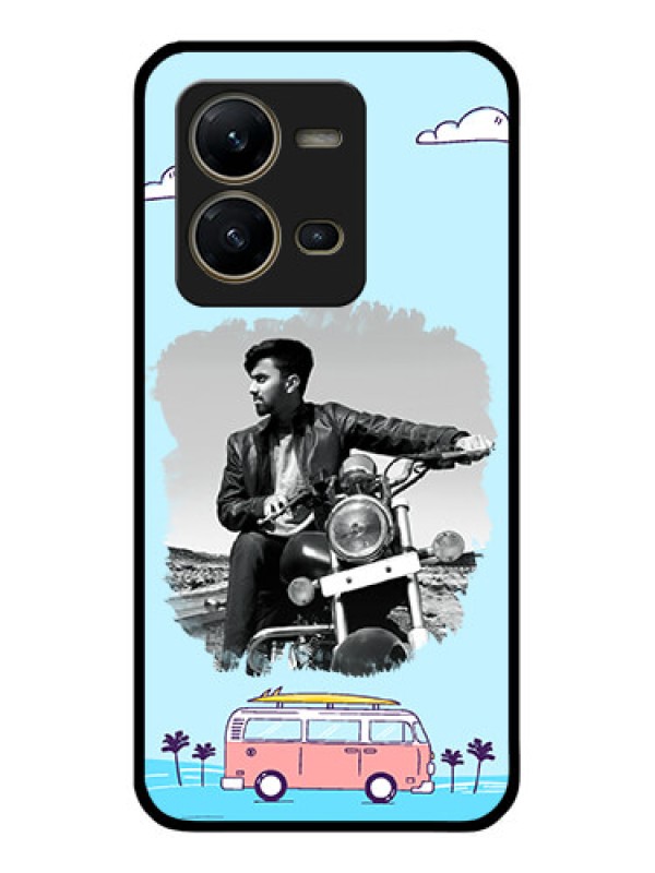 Custom Vivo V25 5G Photo Printing on Glass Case - Travel & Adventure Design