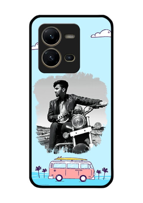 Vivo V25 5G Photo Printing on Glass Case - Travel & Adventure Design