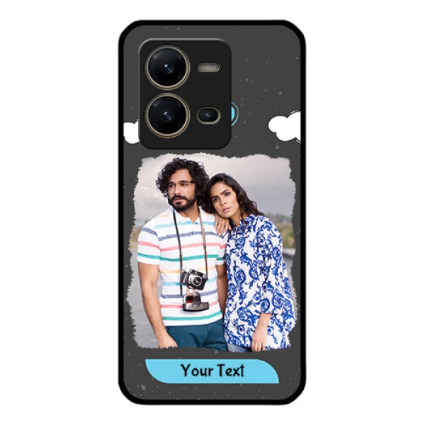 Vivo V25 5G Custom Glass Phone Case - Splashes with love doodles Design Vivo V25 5G Custom Glass Phone Case - Splashes with love doodles Design