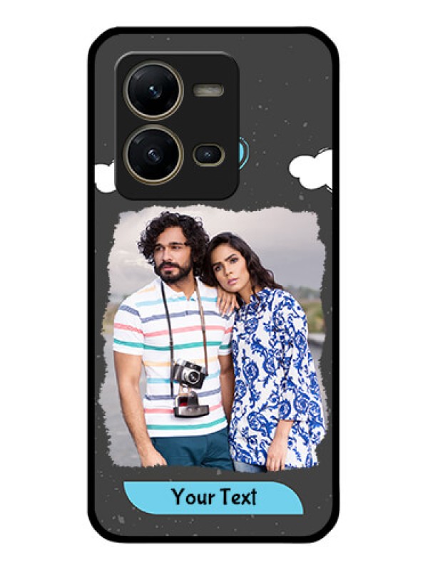 Custom Vivo V25 5G Custom Glass Phone Case - Splashes with love doodles Design