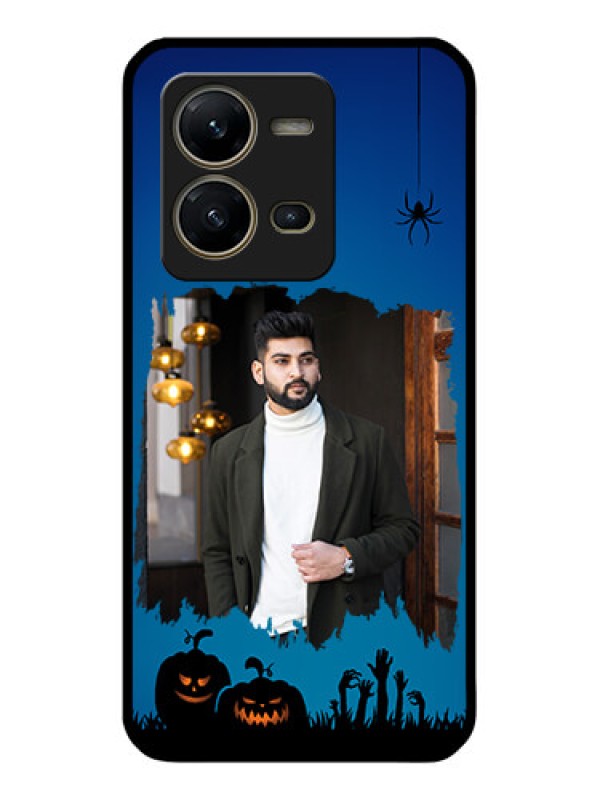 Custom Vivo V25 5G Photo Printing on Glass Case - with pro Halloween design