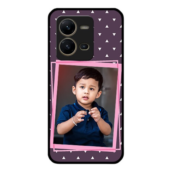Vivo V25 5G Custom Glass Mobile Case - Triangle Pattern Dotted Design Vivo V25 5G Custom Glass Mobile Case - Triangle Pattern Dotted Design