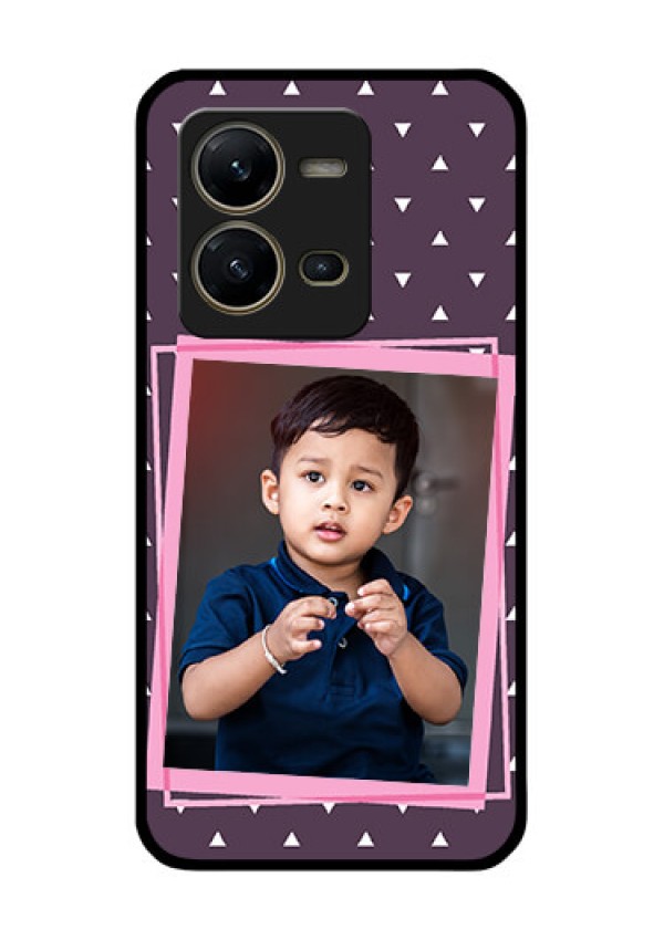 Vivo V25 5G Custom Glass Mobile Case - Triangle Pattern Dotted Design
