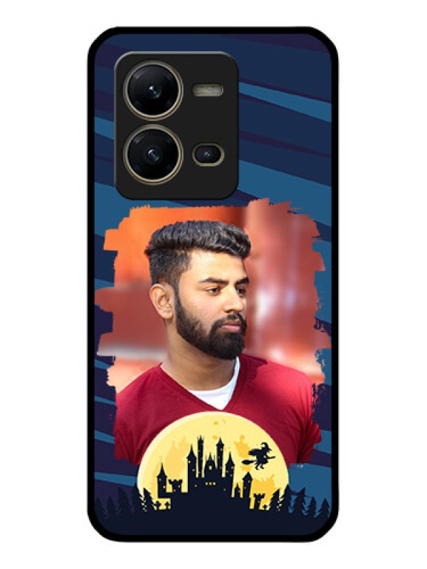 Custom Vivo V25 5G Photo Printing on Glass Case - Halloween Witch Design