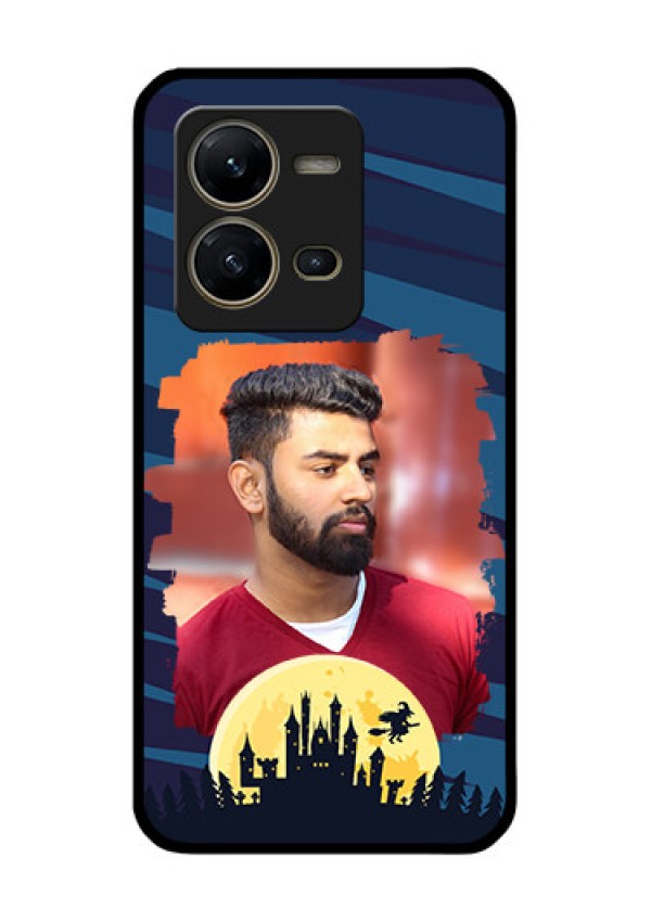 Vivo V25 5G Photo Printing on Glass Case - Halloween Witch Design
