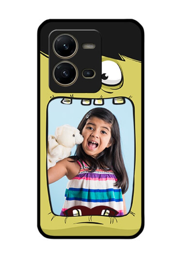 Vivo V25 5G Personalized Glass Phone Case - Cartoon monster back case Design