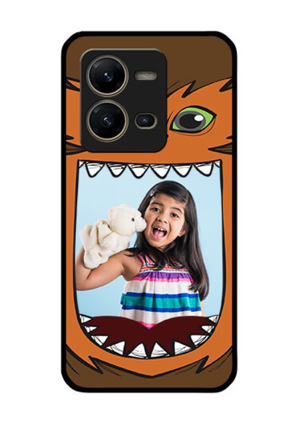 Vivo V25 5G Photo Printing on Glass Case - Owl Monster Back Case Design