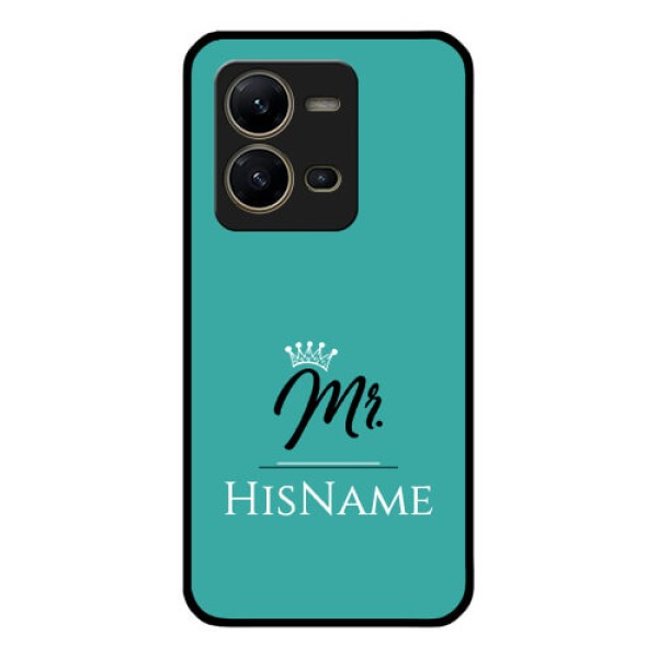 Vivo V25 5G Custom Glass Phone Case Mr with Name