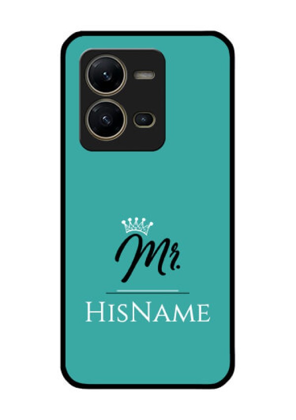 Vivo V25 5G Custom Glass Phone Case Mr with Name