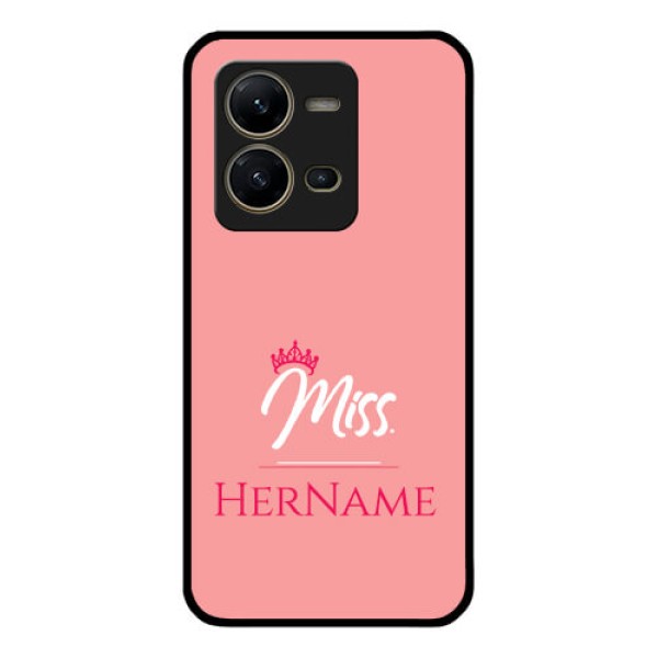 Vivo V25 5G Custom Glass Phone Case Mrs with Name