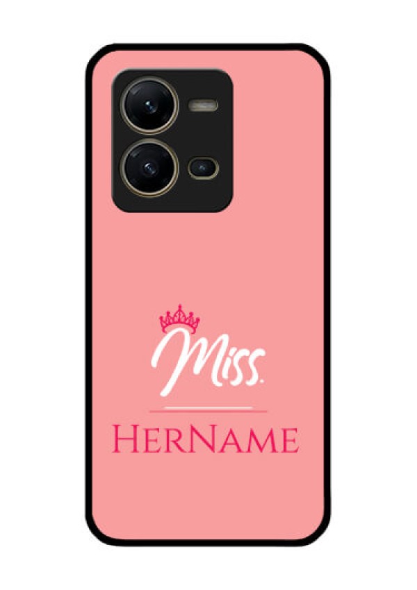 Vivo V25 5G Custom Glass Phone Case Mrs with Name
