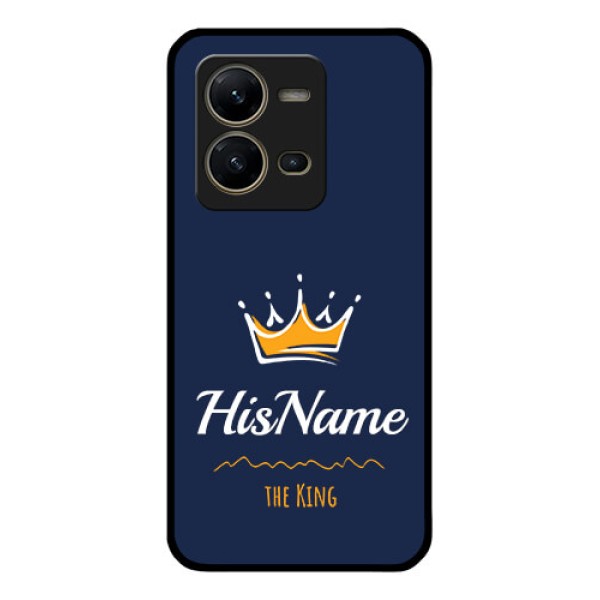 Vivo V25 5G Glass Phone Case King with Name