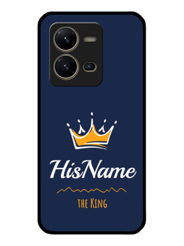 Custom Vivo V25 5G Glass Phone Case King with Name