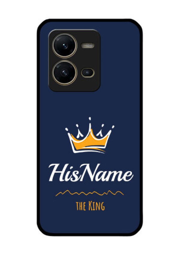 Vivo V25 5G Glass Phone Case King with Name