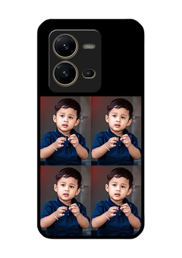 Vivo V25 5G 4 Image Holder on Glass Mobile Cover