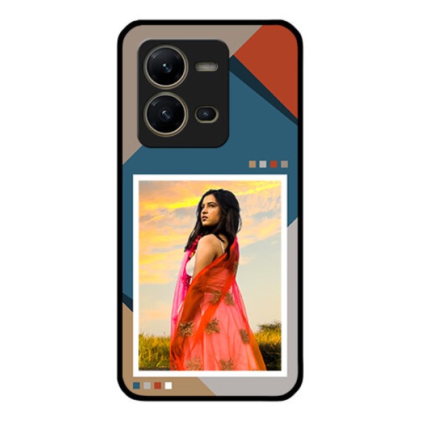 Vivo V25 5G Personalized Glass Phone Case - Retro color pallet Design