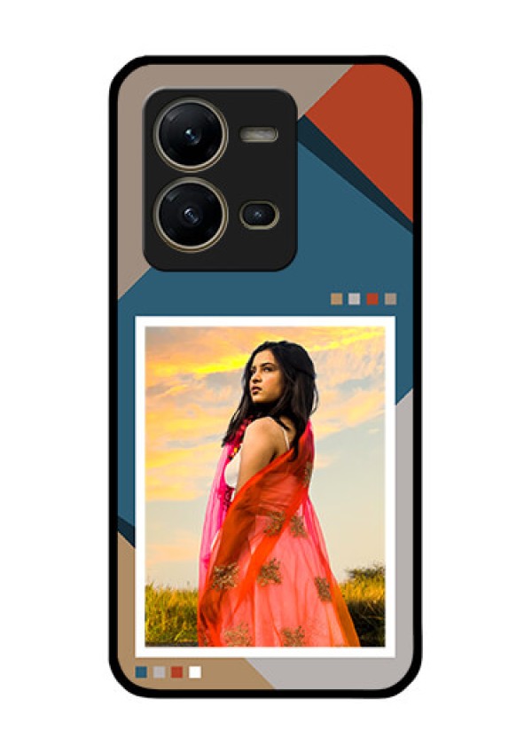 Vivo V25 5G Personalized Glass Phone Case - Retro color pallet Design