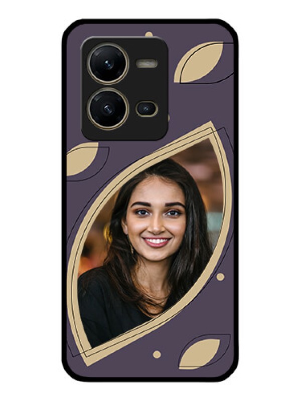 Custom Vivo V25 5G Custom Glass Mobile Case - Falling Leaf Design