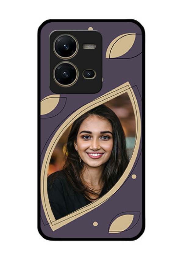 Vivo V25 5G Custom Glass Mobile Case - Falling Leaf Design