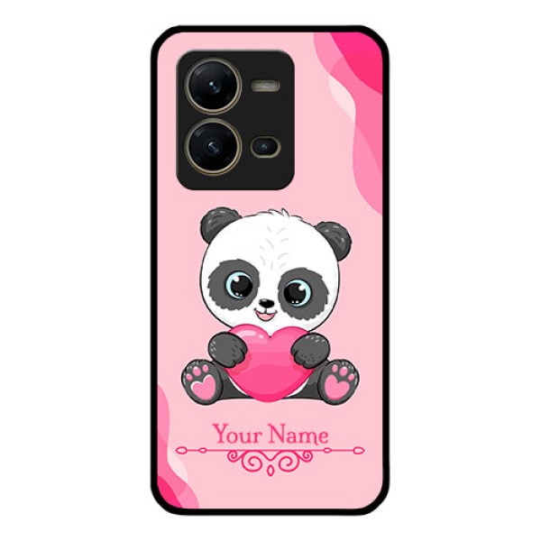 Vivo V25 5G Custom Glass Mobile Case - Cute Panda Design