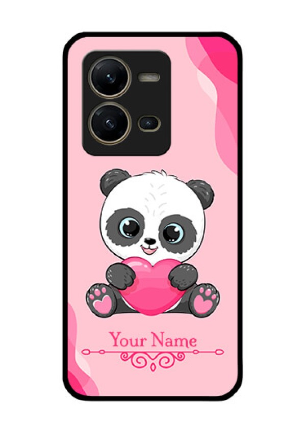 Vivo V25 5G Custom Glass Mobile Case - Cute Panda Design