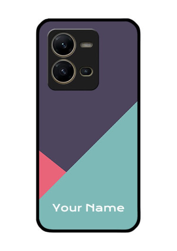 Vivo V25 5G Custom Glass Mobile Case - Tri Color abstract Design