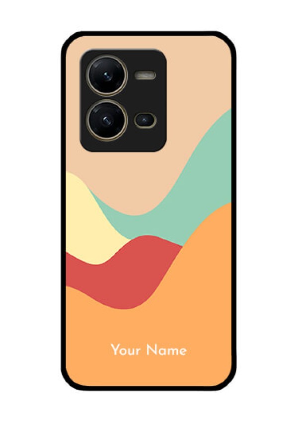 Vivo V25 5G Personalized Glass Phone Case - Ocean Waves Multi-colour Design