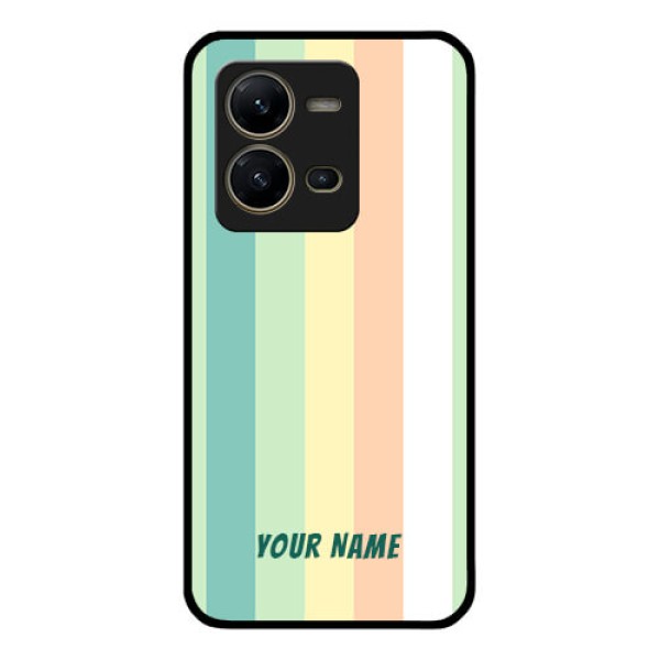 Vivo V25 5G Photo Printing on Glass Case - Multi-colour Stripes Design Vivo V25 5G Photo Printing on Glass Case - Multi-colour Stripes Design