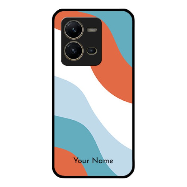 Vivo V25 5G Custom Glass Mobile Case - coloured Waves Design