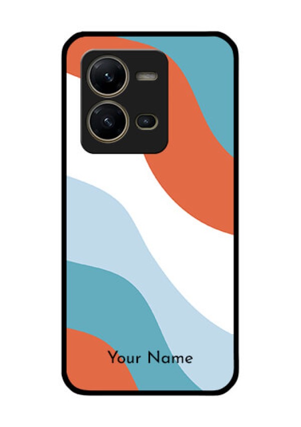 Vivo V25 5G Custom Glass Mobile Case - coloured Waves Design