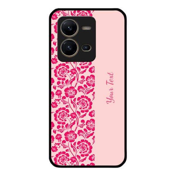 Vivo V25 5G Custom Glass Phone Case - Attractive Floral Pattern Design