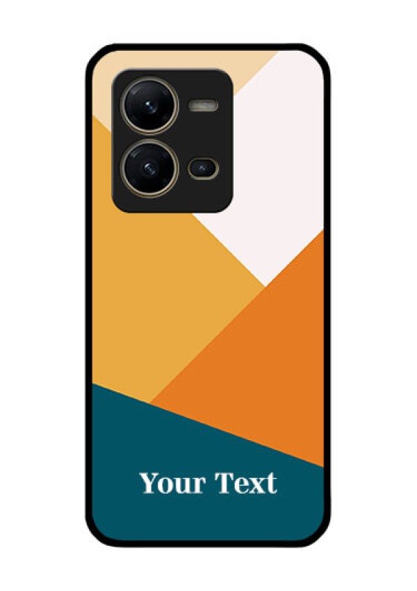 Vivo V25 5G Personalized Glass Phone Case - Stacked Multi-colour Design