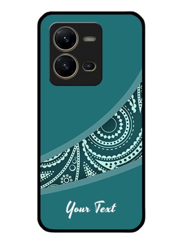 Custom Vivo V25 5G Photo Printing on Glass Case - semi visible floral Design