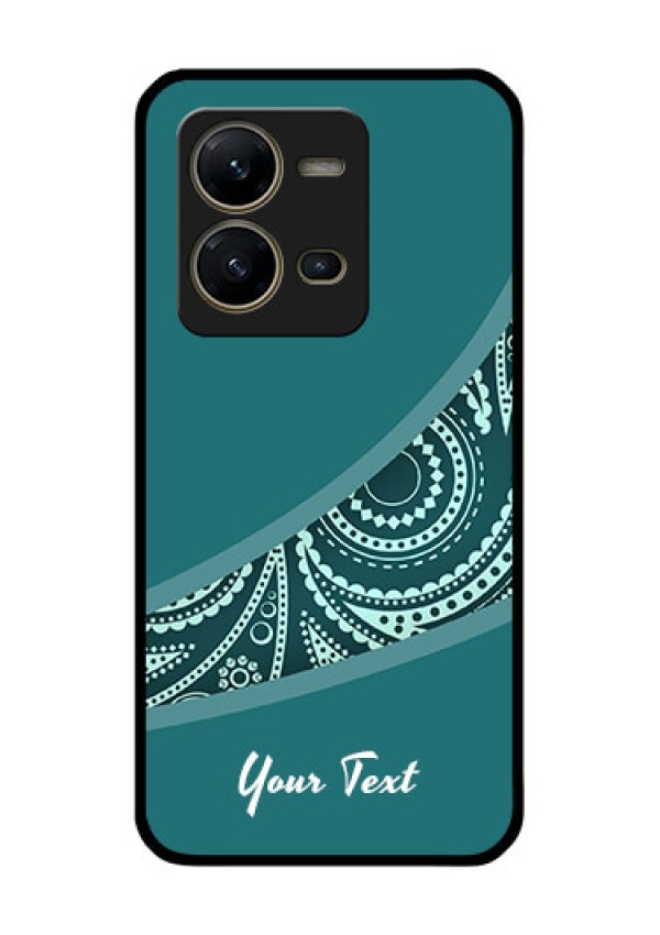 Vivo V25 5G Photo Printing on Glass Case - semi visible floral Design