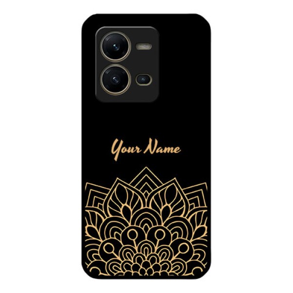 Vivo V25 5G Custom Glass Phone Case - Golden mandala Design
