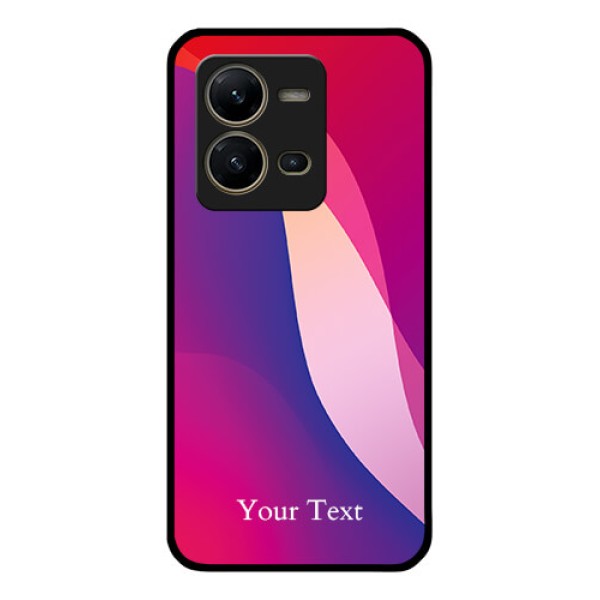 Vivo V25 5G Personalized Glass Phone Case - Digital abstract Overlap Design
