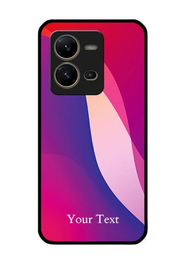 Vivo V25 5G Personalized Glass Phone Case - Digital abstract Overlap Design
