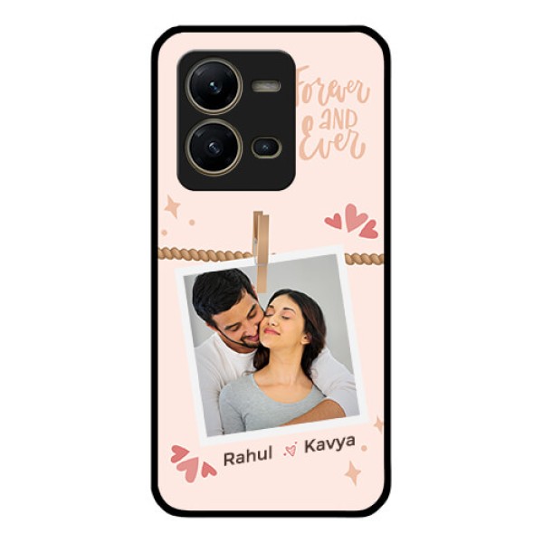 Vivo V25 5G Custom Glass Phone Case - Forever and ever love Design